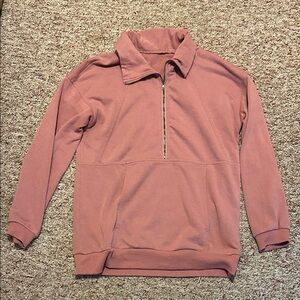 Pink Quarter-Zip Pullover